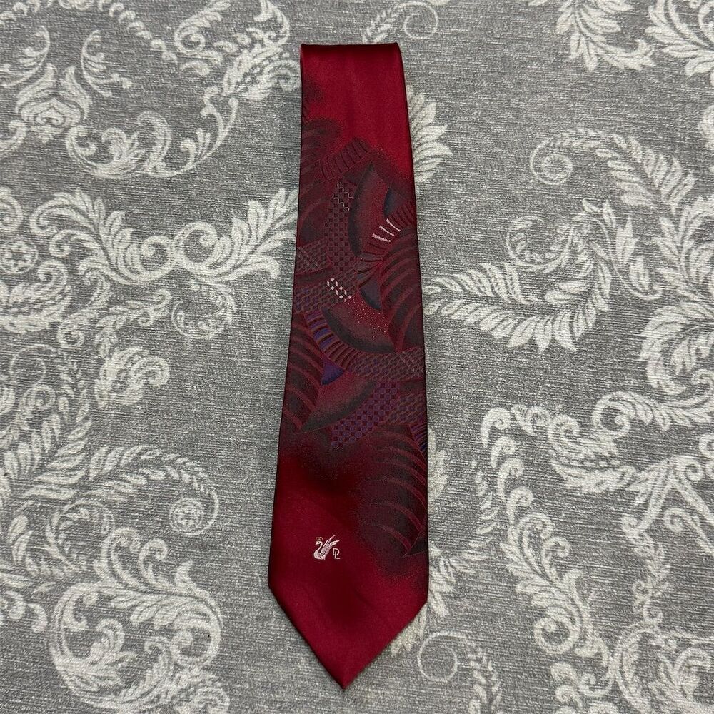 Don Loper Men's Red Geometric Abstract Tie Classic Length